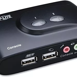 سوئیچ KVM دو پورت USB Tripp Lite B004-VUA2-K-R همراه با صدا و کابل