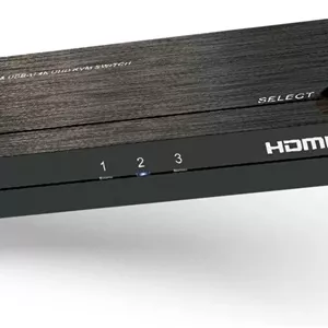 سوئیچ KVM سه پورت OREI با رزولوشن 4K@60Hz، دارای 1 ورودی USB-C DP، 2 ورودی HDMI و 4 پورت USB 2.0 برای اتصال فلش مموری، پرینتر و موس-کیبورد (UKM-301C)