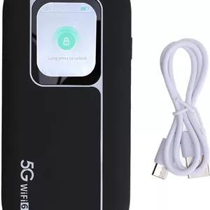 هات اسپات وای فای 5G و 4G، سرعت بالای 5G با ظرفیت 2.77 گیگابیت بر ثانیه دانلود و 1.25 گیگابیت بر ثانیه آپلود و پشتیبانی از 16 دستگاه، دستگاه هات اسپات قابل حمل برای مسافرت، اسلات نانو سیم کارت، روتر مسافرتی 5G با صفحه لمسی 2.01 اینچی