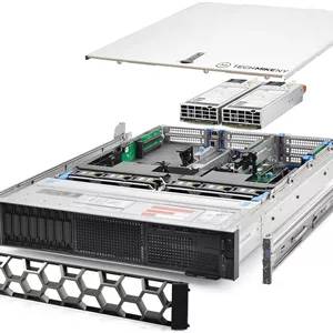 سرور TechMikeNY 2X Silver 4116 2.10Ghz 24-Core 192GB RAM 8X 2TB Rails PowerEdge R740 (بازسازی شده)