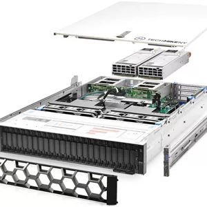 سرور TechMikeNY 2X Silver 4110 2.10Ghz 16 هسته ای 64 گیگابایت رم 24x 2 ترابایت Bezel Rails XC740xd (بازسازی شده)