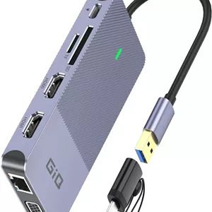داک استیشن USB، هاب USB C، آداپتور USB 3.0 به دوگانه HDMI VGA، داک استیشن لپ تاپ USB C با نمایشگر سه گانه، سازگار با MacBook M1