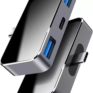 آداپتور هاب USB C سه در یک، مبدل C-3.0 شارژر سریع PD ایستگاه داکینگ لپ تاپ با منبع تغذیه هوشمند برای مک بوک پرو (مشکی)