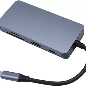 آداپتور USB هشت در یک چند منظوره Jiawu، ایستگاه اتصال لپ تاپ با خروجی با کیفیت بالا برای ویندوز و سیستم عامل X