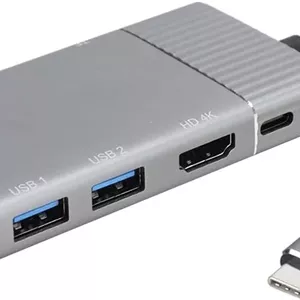 هاب داکینگ استیشن USB C، آداپتور چند پورت 7 در 1 با کیفیت 4K، 2K، USB 3.0، کارت خوان SDTF، کابل 140 میلی متری، لوازم جانبی قابل حمل لپ تاپ برای پرو/ایر