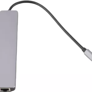 هاب داکینگ 8 در 1 USB PD با رابط چند رسانه ای با کیفیت بالا Cryfokt برای انتقال کارآمد داده، برای کاربران لپ تاپ، آلیاژ آلومینیوم