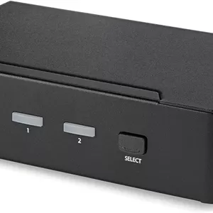 سوئیچ KVM دو پورت DisplayPort استار تک - 4K 60Hz - تک نمایشگر - سوئیچ KVM دو پورت UHD DP 1.2 USB با هاب USB 3.0 یکپارچه و صدا - سازگار با TAA، مشکی