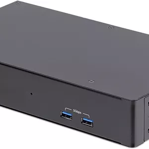 سوئیچ KVM دو پورت مانیتور دوتایی DisplayPort استار تک، کنترل سریال RS232، 4K 60Hz، 2 پورت هاب USB 5Gbps، 2 پورت HID USB 2.0، سوئیچینگ کلید میانبر/دکمه فشاری، سازگار با TAA (P2DD46A22-KVM-SWITCH)