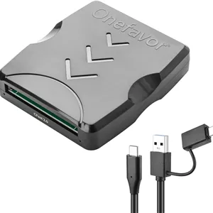 کارت خوان CFast، کارت خوان USB 3.0 USB C CFast 2.0، آداپتور کارت حافظه CFast قابل حمل، اتصال پورت Thunderbolt 3 پشتیبانی شده، سازگار با کارت های SanDisk، Lexar، Transcend، Sony