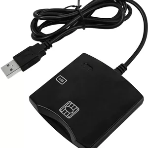 دستگاه کارت خوان هوشمند سیم کارت: کارت خوان EMV، برنامه نویس، کارت خوان USB ISO7816 برای مصارف نظامی و دولتیکیت SDK - کارت خوان با سیستم عامل مک، ویندوز، لینوکس (مشکی)