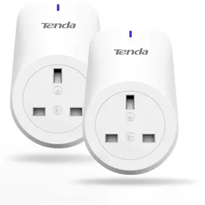 پریز هوشمند وای فای Tenda SP9 UK با قابلیت نظارت بر انرژی، نوع بی سیم 2.4 گیگاهرتز / 1T1R، 100 - 240VAC، حداکثر بار 13 آمپر، مصرف برق 2.99 کیلو وات، سفید، بسته 2 عددی | SP9 UK-2