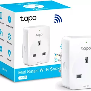 پریز هوشمند وای فای TP-Link Tapo، سازگار با آمازون الکسا (Echo و Echo Dot)، گوگل هوم، پریز هوشمند بی سیم، اشتراک گذاری دستگاه، بدون نیاز به هاب (Tapo P100)