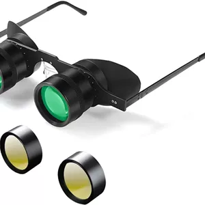 دوربین دوچشمی 10X HD با قابلیت استفاده بدون دست، با گیره پلاریزه زرد و فوکوس قابل تنظیم، مناسب برای تئاتر، ماهیگیری، گشت و گذار، تماشای پرندگان و کنسرت ها