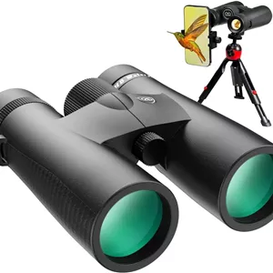 دوربین دوچشمی 10x42 HD برای بزرگسالان، قدرت بالا با آداپتور تلفن، سه پایه و آداپتور سه پایه، دوربین دوچشمی ضد آب IPX7 با دید واضح در نور کم، دوربین دوچشمی برای تماشای پرندگان و سفر با کشتی کروز