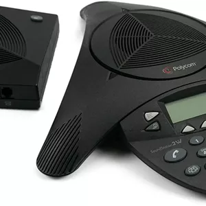 تلفن کنفرانس بی سیم پولی‌کام SoundStation 2W (غیر قابل ارتقا) (بازسازی شده)