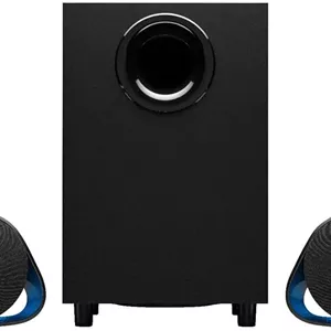 سیستم بلندگوی گیمینگ کامپیوتر Logitech G560 با صدای فراگیر 7.1 DTS:X Ultra، نورپردازی LIGHTSYNC RGB مبتنی بر بازی، دو بلندگو و ساب ووفر، تجربه گیمینگ فراگیر - مشکی