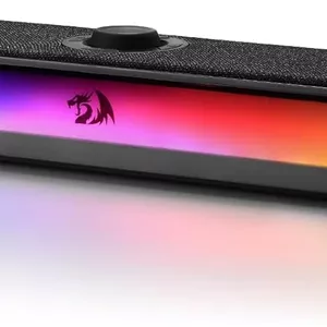 ردراگون GS515 ساندبار رومیزی RGB، بلندگوهای استریو 2.0 کاناله کامپیوتر برای دسکتاپ با بلوتوث 5.3، تغذیه از طریق USB-C/USB، مشکی