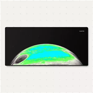 ماوس پد ممتاز Huepad Jupiter 2 سری Cold Galaxy، ماوس پد گیمینگ پارچه ای HYDRAGLIDE، پد رومیزی XL یا زیرانداز رومیزی با کیف حمل لوله ای، مشکی | HP9040-GLX-JP2-C
