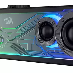 ردراگون GS817 ساندبار رومیزی RGB، بلندگوهای استریو 2.0 کاناله برای کامپیوتر با توان حداکثر 30 وات، کنترل لمسی، بلوتوث 5.3 و ورودی AUX 3.5 میلی‌متری، مشکی