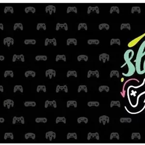 پد میز گیمینگ GamerTek، 80x30 سانتی متر، سطح پارچه ای با بافت نرم، پایه لاستیکی ضد لغزش، پارچه پلی استر، Eat Sleep Game | 616985066315