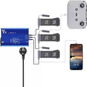 هاب شارژر هوشمند 5 در 1 برای باتری یا ریموت کنترل پهپاد DJI MAVIC 3