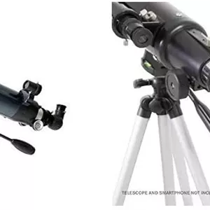 تلسکوپ شکستنی سلسترون 22065 Astro Master 102AZ، آبی و آداپتور پایه تلفن هوشمند 1.25 اینچی برای ثبت اکتشافات شما، مشکی