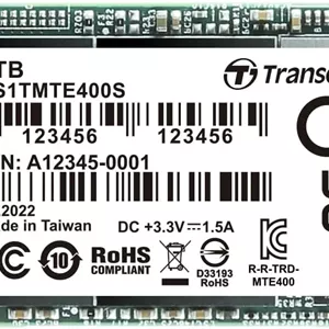 حافظه اس اس دی داخلی 1 ترابایتی Transcend MTE400S NVMe - Gen3 x4 PCIe M.2 2242، سرعت تا 2000 مگابایت بر ثانیه - TS1TMTE400S
