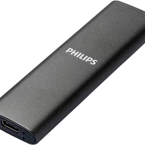اس اس دی اکسترنال قابل حمل فیلیپس 1 ترابایت - فوق العاده باریک SATA با سرعت فوق العاده USB-C، سرعت خواندن تا 540 مگابایت بر ثانیه، آلومینیومی