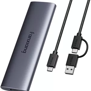 فنکسیانگ SSD اکسترنال 2 ترابایتی - درایو حالت جامد اکسترنال قابل حمل، 1000 مگابایت بر ثانیه، USB 3.2 Gen2 Type-C، آلیاژ آلومینیوم، هارد درایو اکسترنال برای آیفون 15/16، اندروید، مک، ویندوز - PS1008
