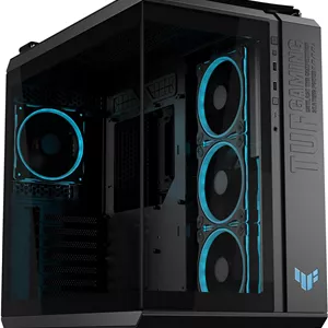 کیس دو محفظه ای گیمینگ ایسوس TUF GT502 Horizon TG ARGB مشکی (طراحی پانوراما، 4 فن ARGB از پیش نصب شده، پنل جلویی USB Type-C پرسرعت، مشکی)