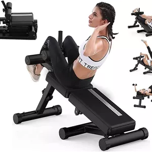 نیمکت دراز و نشست چند منظوره X MAXSTRENGTH، شیب قابل تنظیم برای تمرینات شکم - طراحی تاشو با موقعیت های قابل تنظیم برای دراز و نشست و تمرین عضلات شکم
