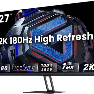 مانیتور گیمینگ 2K شیائومی G27Qi، QHD 2560×1440، پنل IPS سریع، 180 هرتز 1 میلی‌ثانیه، AMD Freesync، پوشش 100% sRGB، زاویه دید 178 درجه، 2× HDMI2.0 DP 1.4×2، مشکی