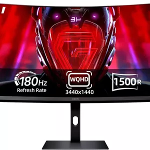 مانیتور گیمینگ خمیده شیائومی 34 اینچ 180 هرتز نرخ بازسازی بالا 1 میلی‌ثانیه FreeSync Premium کالیبراسیون حرفه‌ای 95% DCI-P3 100% sRGB نور آبی کم صفحه نمایش کامپیوتر مانیتور دسکتاپ