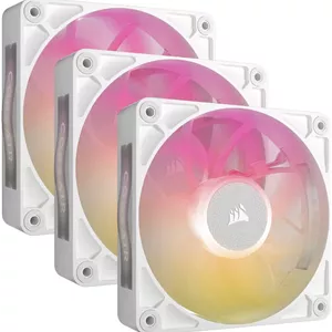 کیت استارتر فن های PWM ضخیم ۱۲۰ میلی متری Corsair iCUE LINK RX120 MAX RGB، اندازه فن ۱۲۰mm x ۳۰mm، سرعت فن ۲۰۰۰ دور در دقیقه، جریان هوای فن ۷۱.۳ CFM، بلبرینگ مغناطیسی، بسته ۳ عددی، سفید | CO-9051038-WW