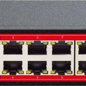 سوئیچ غیر مدیریتی 16 پورت PoE 2GE 1SFP آکسیون، با برد بلند 250 متری، حداکثر نرخ داده 2000 مگابیت بر ثانیه، توان خروجی 200 وات، حالت Full Duplex، پشتیبانی از Auto MDI/MDIX، قرمز / مشکی | OX-NPS518G