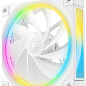 فن کیس معکوس دیپ کول FL12R 120mm، سرعت فن 2150 دور در دقیقه، جریان هوای فن 55 CFM، بلبرینگ دینامیک سیال، کانکتور 4 پین PWM، LED RGB آدرس پذیر، تک عددی، سفید | R-FL12R-WHAPN1-G