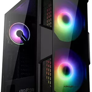کیس کامپیوتر ABKON CORE Helios 500G SYNC RGB با دو فن 200 میلی‌متری Spectrum SYNC در جلو و یک فن 120 میلی‌متری Hurricane SYNC در عقب به همراه هاب کنترل SYNC (سازگار با گیگابایت، MSI، ایسوس Aura) و پنل شیشه‌ای حرارت‌دیده در طرفین