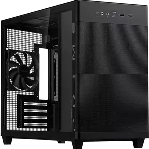 کیس کامپیوتر MicroATX شیشه حرارت دیده ایسوس Prime AP201، فیلتر گرد و غبار قابل جابجایی، پشتیبانی از رادیاتور تا 360 میلی‌متر، تا 4 فن، مشکی | 90DC00G0-B39010