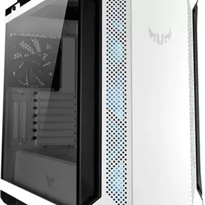 کیس ایسوس TUF Gaming GT501 White Edition با پشتیبانی از مادربرد EATX، پنل جلویی فلزی، فن RGB 120 میلی‌متری، فن PWM 140 میلی‌متری، فضای رزرو شده برای رادیاتور و دستگیره USB 3.1 Gen 1 WT | 90DC0013-B49000
