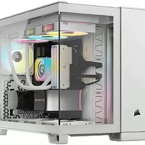 کیس کامپیوتر Corsair 2500X mATX Mid-Tower، پشتیبانی از رادیاتور تا 360 میلی‌متر و 9 فن، طراحی دو محفظه‌ای، پنل ورودی/خروجی مدرن، 1 عدد USB-C 3.2 Gen 1، 2 عدد پورت USB 3.2 Gen 1، جک صدا، سفید | CC-9011266-WW