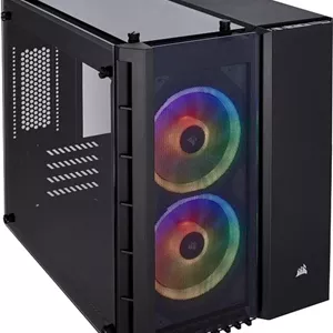 کیس کامپیوتر مشکی Corsair 280X Crystal RGB Micro ATX با شیشه حرارت دیده | CC-9011135-WW