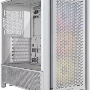 کیس کامپیوتر مید تاور کرسیر FRAME 4000D RS ARGB، دارای 3 فن RS120 ARGB از پیش نصب شده، پشتیبانی از رادیاتور 360 میلی‌متری، 7 اسلات توسعه، شیشه حرارت دیده، فولاد جریان هوای 3D-Y، سفید | CC-9011297-WW