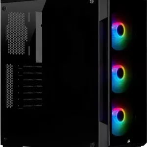 کیس هوشمند گیمینگ Corsair iCUE 220T RGB Mid-Tower ATX با شیشه حرارت دیده، خنک کننده مایع 360 میلی متری - مشکی | CC-9011190-WW
