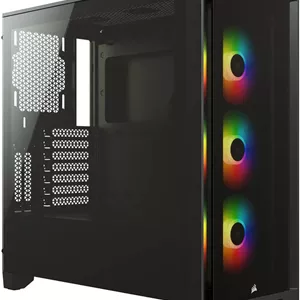 کیس کامپیوتر Corsair iCUE 4000X ATX Mid Tower، جنس بدنه فولادشیشه حرارت دیدهپلاستیک، پشتیبانی از رادیاتور تا 360، پورت های ورودی/خروجی Type-C/USB3.0/Audio، مشکی I CC-9011204-WW