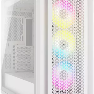 کیس کامپیوتر CORSAIR iCUE 5000D RGB Airflow V2 Mid-Tower ATX، طراحی با جریان هوای بالا، پنل شیشه ای حرارت دیده، پشتیبانی از رادیاتور تا 360 میلی متر، 3 عدد فن AF120 RGB Elite، کنترلر Node PRO، مشکی | CC-9011243-WW