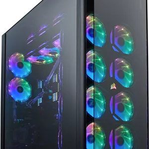 کیس سوپر تاور CORSAIR OBSIDIAN 1000D، شیشه حرارت دیده دودی، تریم آلومینیومی - کنترلر یکپارچه فن و نورپردازی COMMANDER PRO | CC-9011148-WW