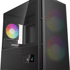 کیس mATX با جریان هوای بالای DeepCool CH360 Digital، دارای 3 فن aRGB از پیش نصب شده، پشتیبانی از رادیاتور تا 360 میلی‌متر و 8 فن، نمایشگر دیجیتال، مواد ABSSPCCشیشه حرارت دیده، مشکی | R-CH360-BKAPE3D-G-1