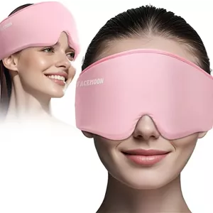 ماسک چشم ژلی خنک کننده برای پف زیر چشم - حلقه های تیره، تسکین میگرن، ماسک خواب قابل استفاده مجدد FACEMOON برای کمپرس سرد یخی، راحتی طولانی مدت برای خشکی چشم، خستگی چشم و کاهش استرس (صورتی)