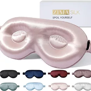 ماسک خواب ابریشمی قابل تنظیم ZIMASILK، ماسک چشم 100% ابریشم توت 22 Momme، طراحی شده برای مژه های بلند و اکستنشن مژه، ماسک خواب راحت چشم با فیلر ابریشم خالص (صورتی)