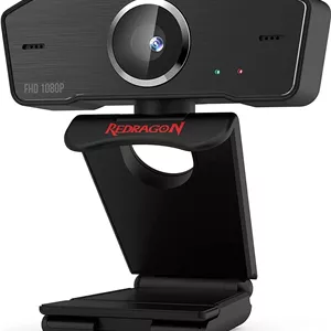 وب‌کم استریمینگ 1080p رِدراگون Hitman GW800 با میکروفون دوگانه داخلی، چرخش 360 درجه، USB 2.0، مشکی | Hitman GW800